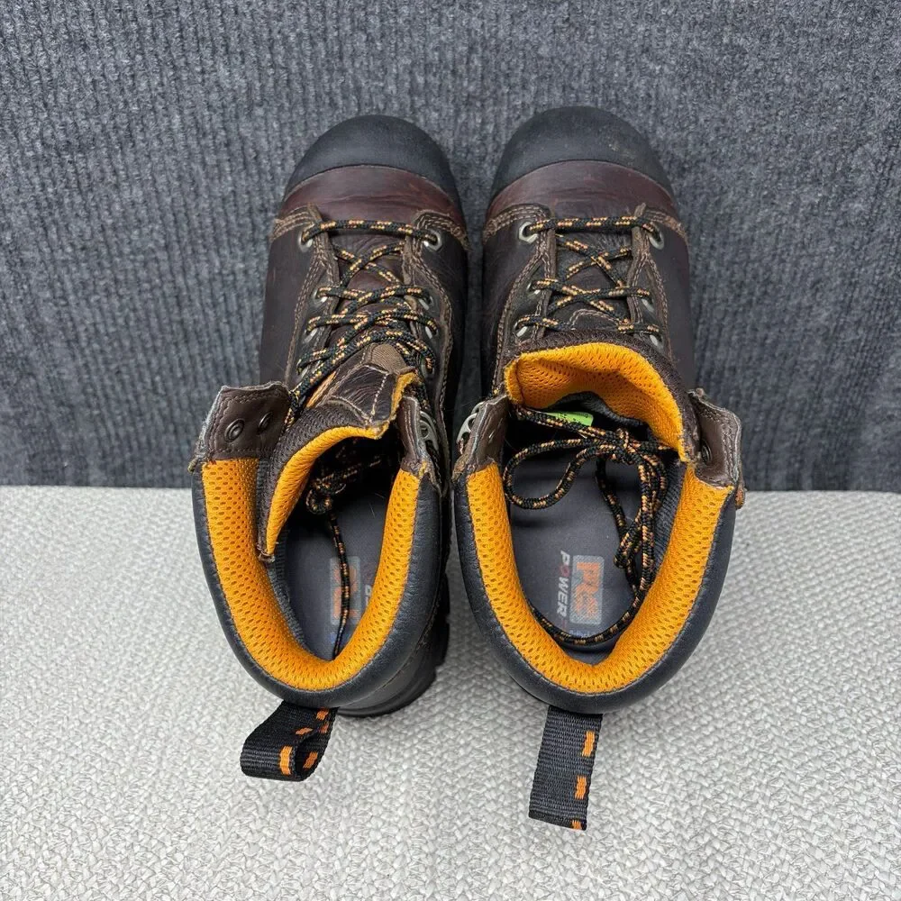 Timberland Pro Endurance 6” Steel Safety Toe Work Boots Brown Leather Mens 10 M